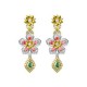 Diamond Necklace with Tall Matching Earrings 18K Yellow Gold